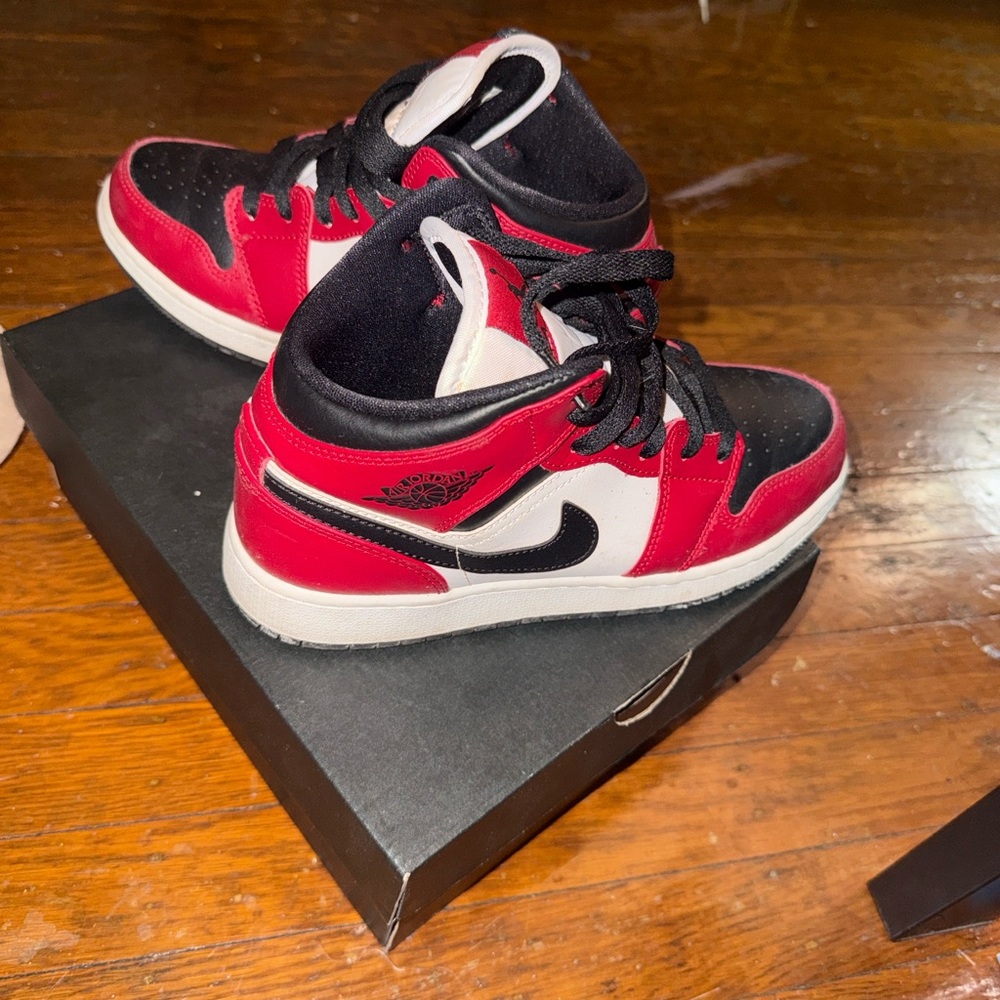 Jordan Kids Red and Black High-Top Sneakers
